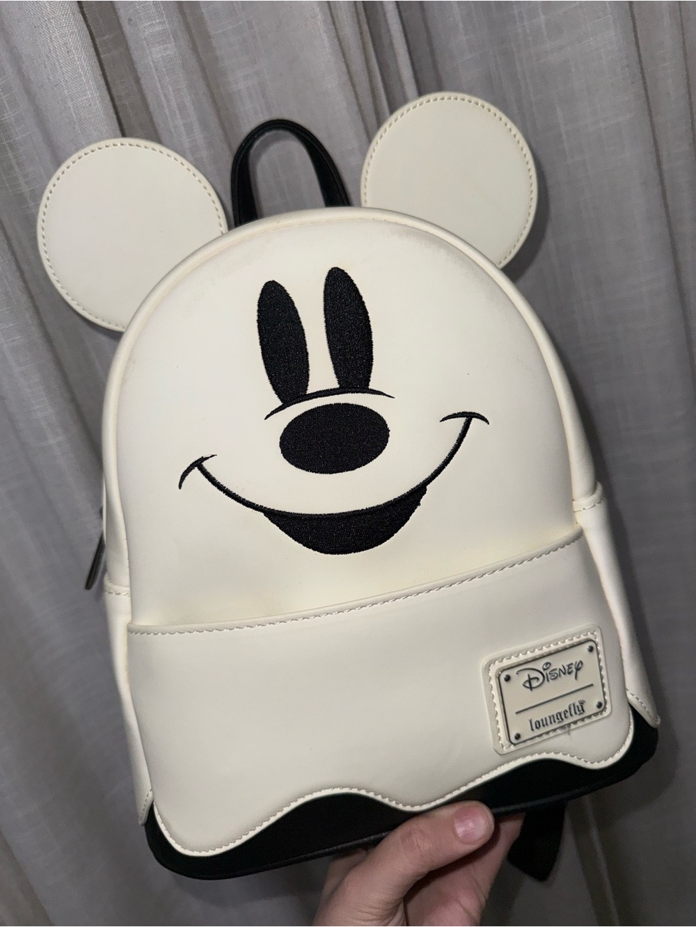 Loungefly White and Black Mickey Ghost Mini Backpack